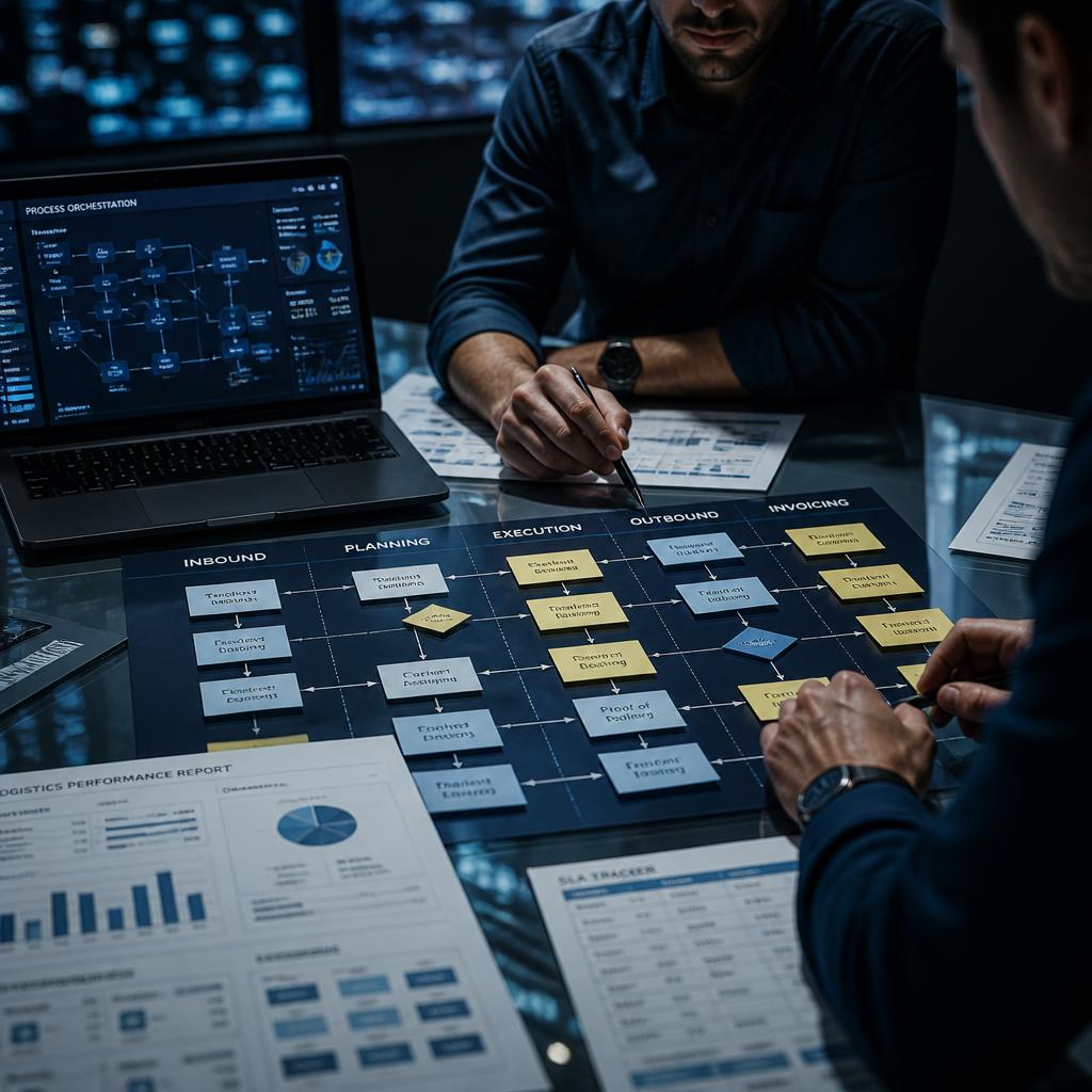 Analistas MyTracking mapeando processos logísticos e SLAs